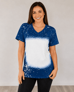 ILTEX Apparel Adult Clothing Navy / Small V-Neck FAUX Bleached Tees