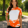 Scrunched Faux Bleached Tees - Orange