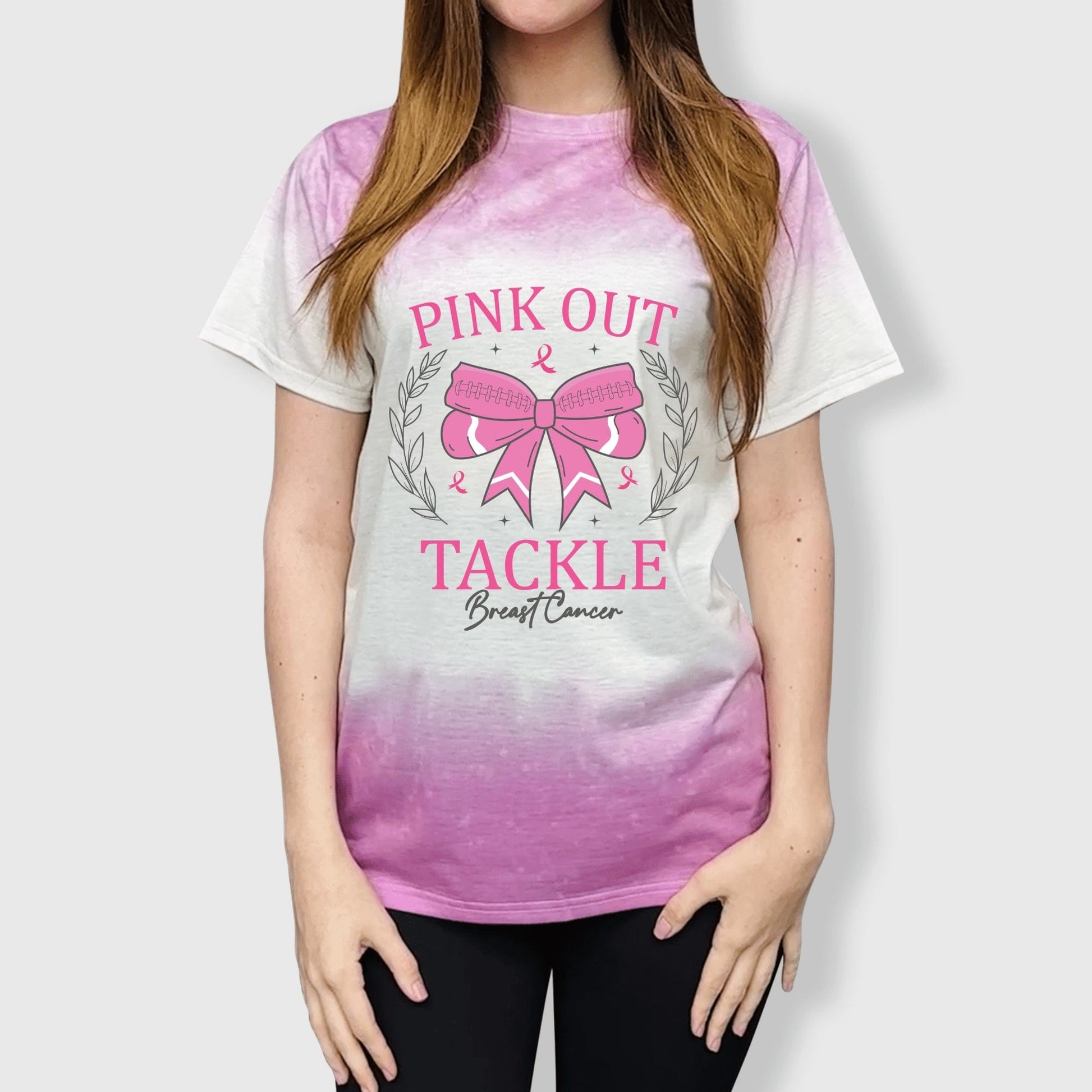 ILTEX Apparel Adult Clothing Pink Out Tackle Breast Cancer – Pink Ombre Adult Tee