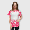 Cloud Distressed Blank Faux Bleached Top - Pink