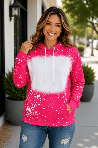 ILTEX Apparel Adult Clothing Pink / Small Faux Bleached Hoodie