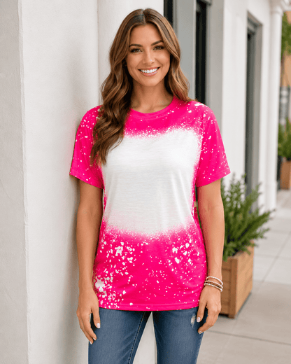 ILTEX Apparel Adult Clothing Pink / Small FAUX Bleached Tees - Adult