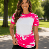 Scrunched Faux Bleached Tees - Pink
