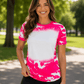 ILTEX Apparel Adult Clothing Pink / Small Scrunched Faux Bleached Tees