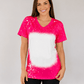 ILTEX Apparel Adult Clothing Pink / Small V-Neck FAUX Bleached Tees
