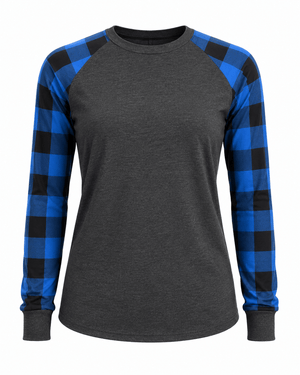 ILTEX Apparel Adult Clothing Plaid Blue Long Sleeves Polyester