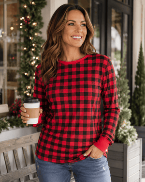ILTEX Apparel Adult Clothing Plaid Red Shirt