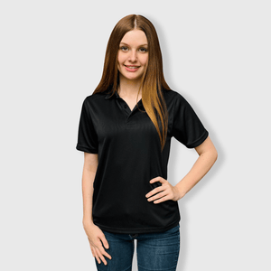 ILTEX Apparel Adult Clothing Polo Shirt Black Polyester