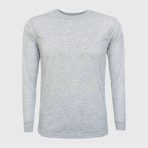 ILTEX Apparel Adult Clothing Polyester Gray Cotton-Feel Long Sleeve Tee