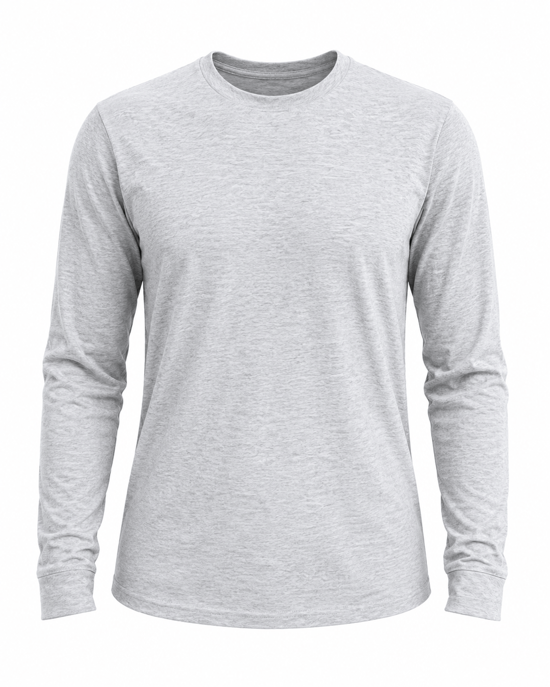 ILTEX Apparel Adult Clothing Polyester Gray Cotton-Feel Long Sleeve Tee