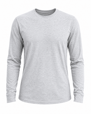 ILTEX Apparel Adult Clothing Polyester Gray Cotton-Feel Long Sleeve Tee