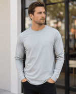 ILTEX Apparel Adult Clothing Polyester Gray Cotton-Feel Long Sleeve Tee