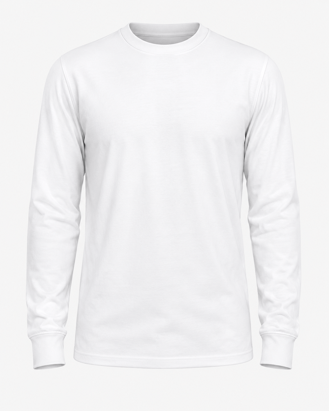 ILTEX Apparel Adult Clothing Polyester White Cotton-Feel Long Sleeve Tee