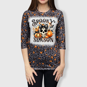 ILTEX Apparel Adult Clothing Pumpkins & Skulls Halloween Tee