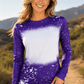 ILTEX Apparel Adult Clothing Purple / Small FAUX Bleached Long Sleeve Tee