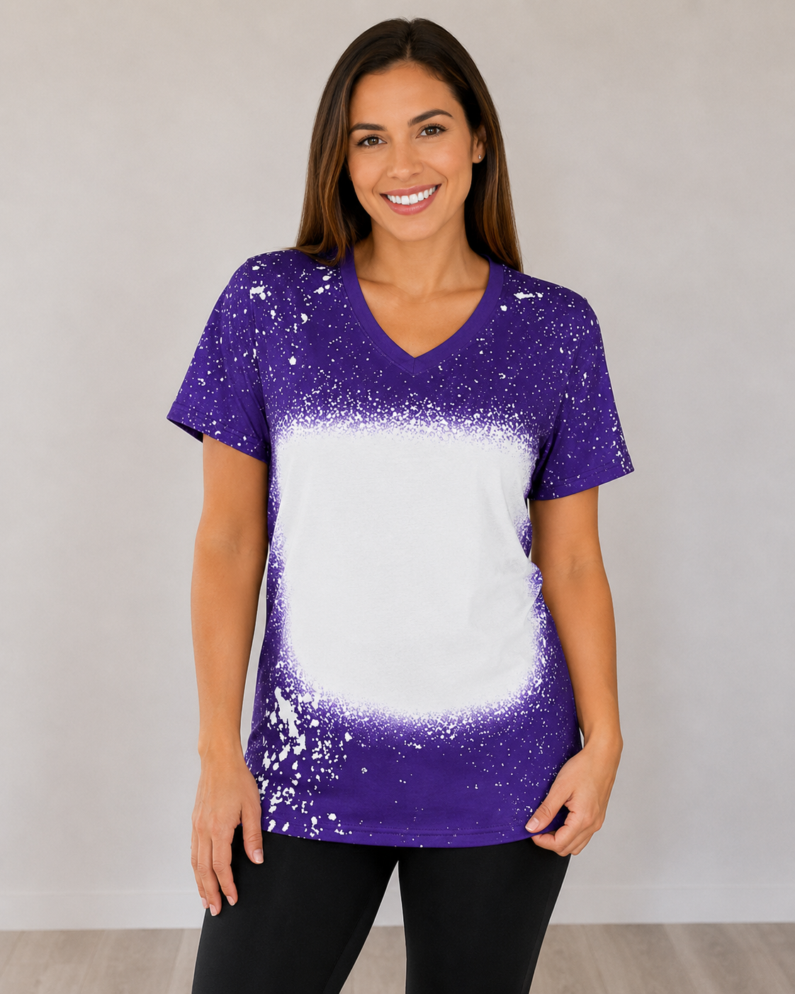 ILTEX Apparel Adult Clothing Purple / Small V-Neck FAUX Bleached Tees