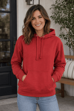 ILTEX Apparel Adult Clothing Red / Small Adult Comfort Plain Pullover Hoodie