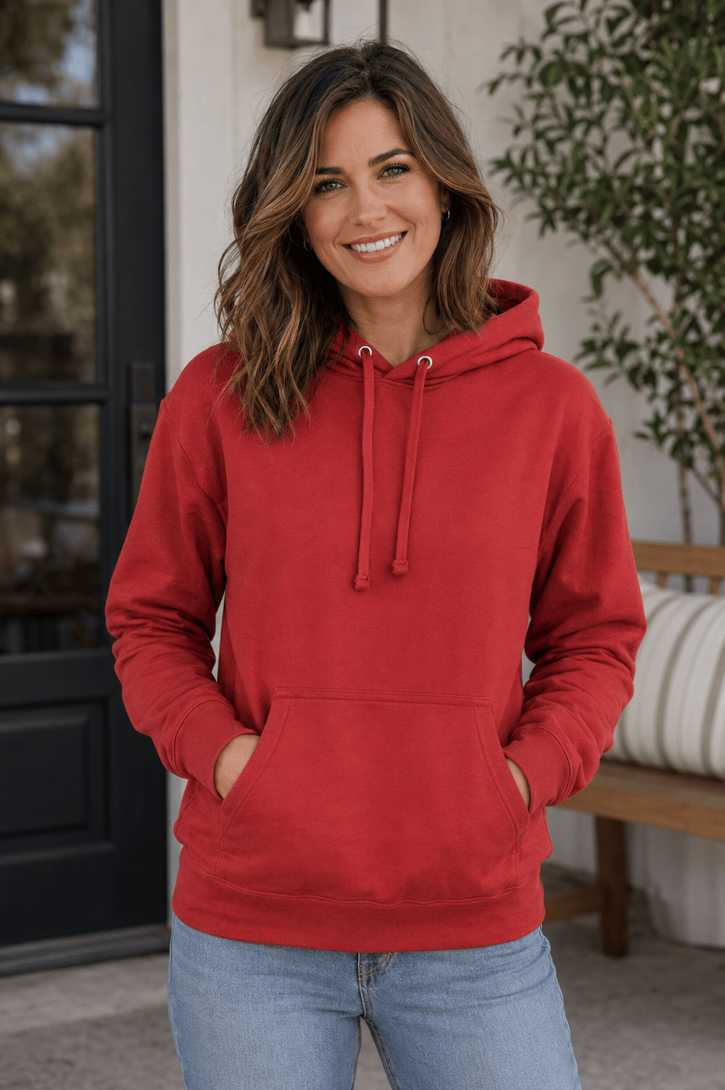 ILTEX Apparel Adult Clothing Red / Small Adult Comfort Plain Pullover Hoodie