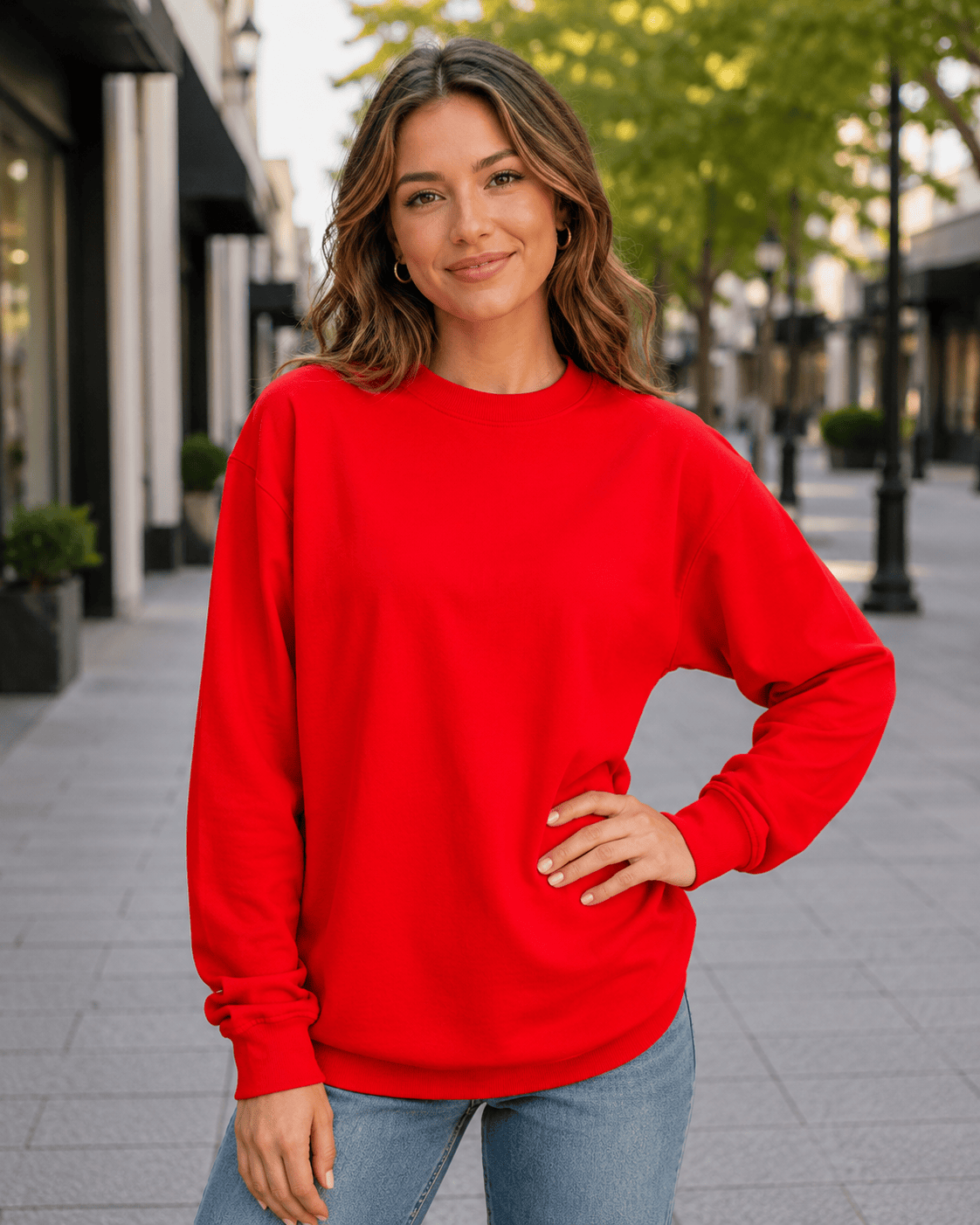 ILTEX Apparel Adult Clothing Red / Small Adult Cotton-Feel Polyester Sweatshirt | 17 Colors