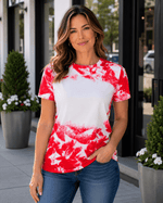 ILTEX Apparel Adult Clothing Red / Small Cloud Distressed Blank Faux Bleached Top