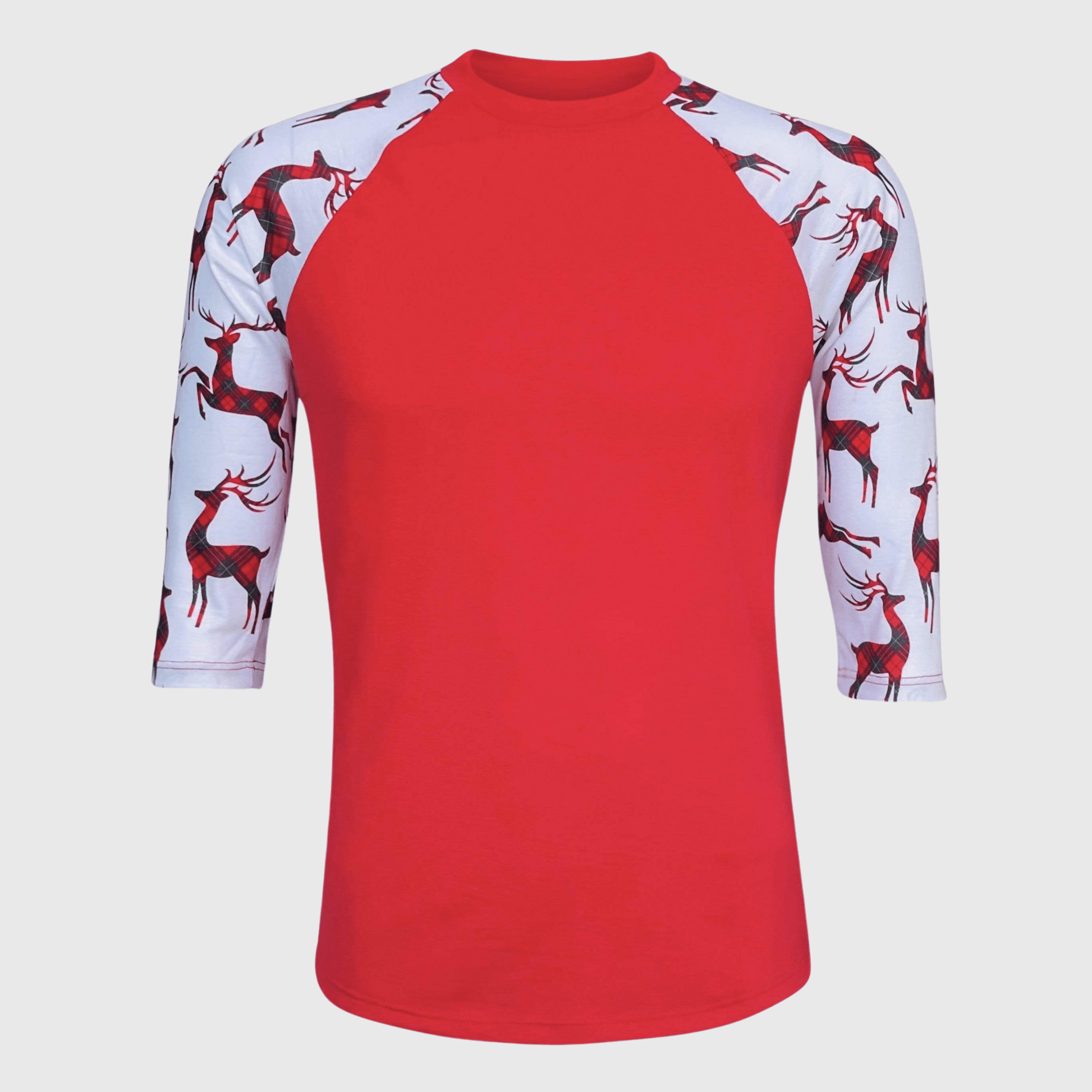 ILTEX Apparel Adult Clothing Reindeer Plaid Red Polyester Top