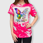 ILTEX Apparel Adult Clothing Ribbon Rainbow pink Tee