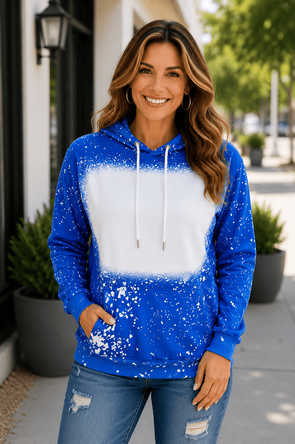 ILTEX Apparel Adult Clothing Royal Blue / Small Faux Bleached Hoodie