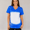 V-Neck FAUX Bleached Tees - Royal Blue
