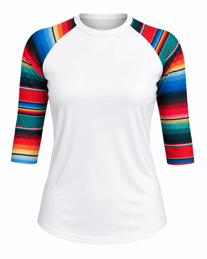 ILTEX Apparel Adult Clothing Serape White Polyester Top