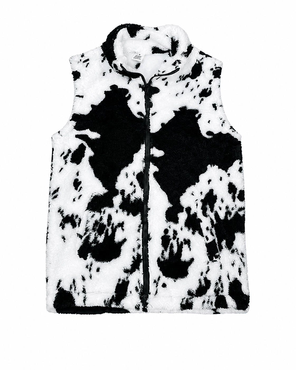 ILTEX Apparel Adult Clothing Sherpa Black Cow Vest Women