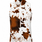ILTEX Apparel Adult Clothing Sherpa Brown Cow Vest Women
