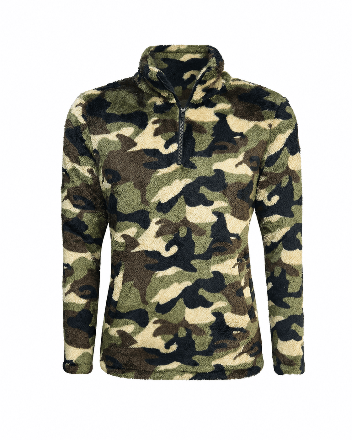 ILTEX Apparel Adult Clothing Sherpa Camo Green Pullover Women
