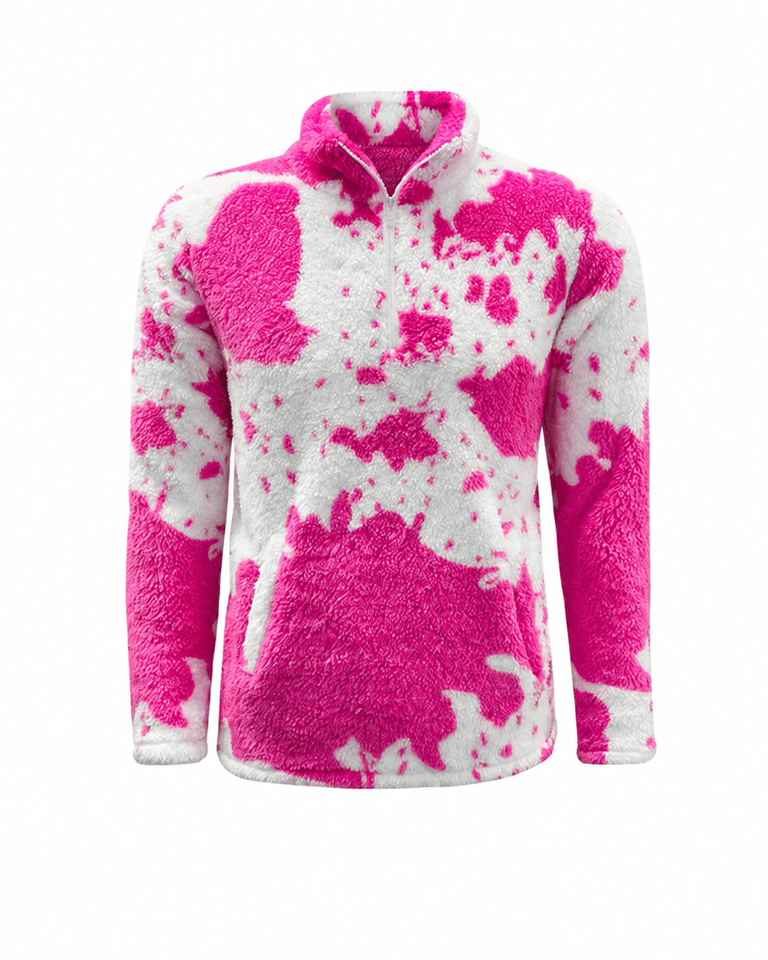 ILTEX Apparel Adult Clothing Sherpa Pink Cow Pullover Women