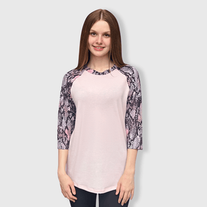 ILTEX Apparel Adult Clothing Snake Print Pink Polyester Top