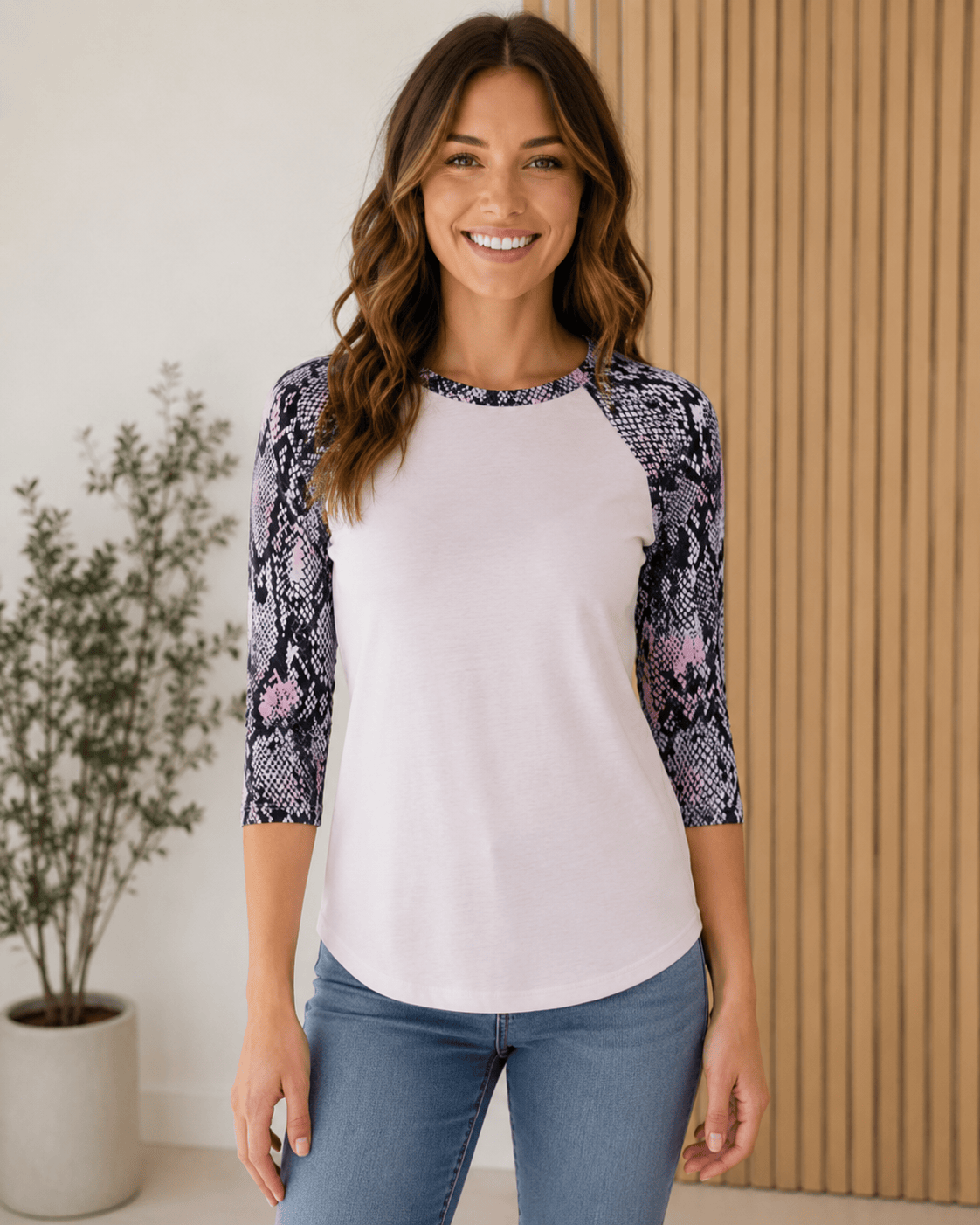 ILTEX Apparel Adult Clothing Snake Print Pink Polyester Top