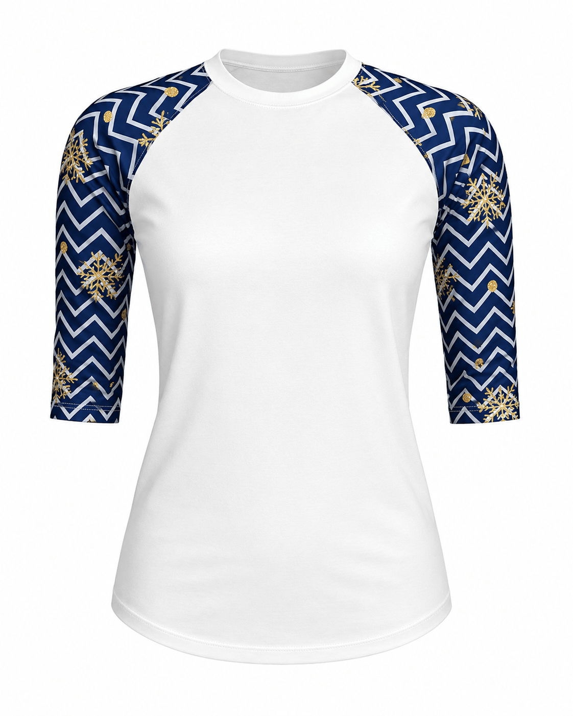 ILTEX Apparel Adult Clothing Snowflakes Gold Chevron Polyester Top