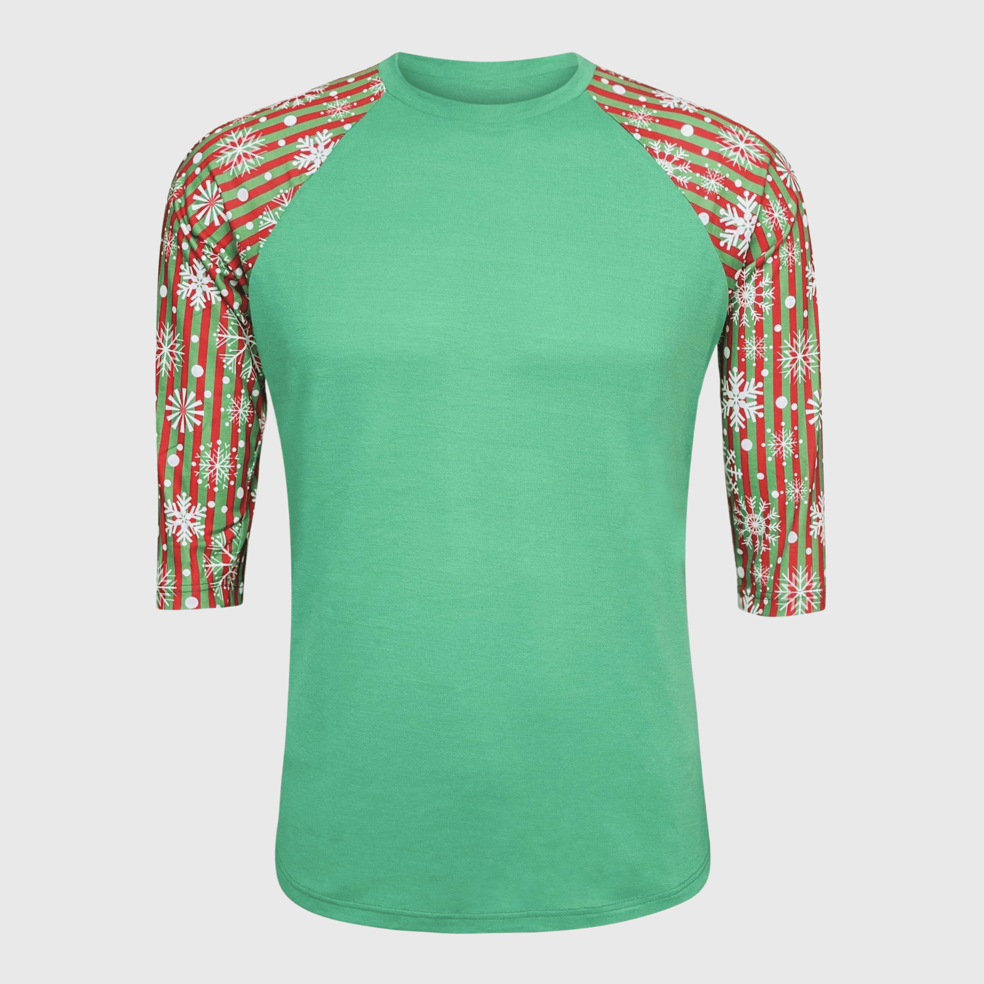 ILTEX Apparel Adult Clothing Snowflakes Striped Green Red Polyester Top