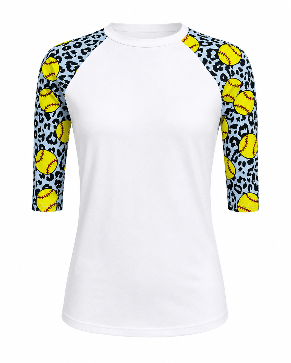 ILTEX Apparel Adult Clothing Softball Cheetah White Polyester Top