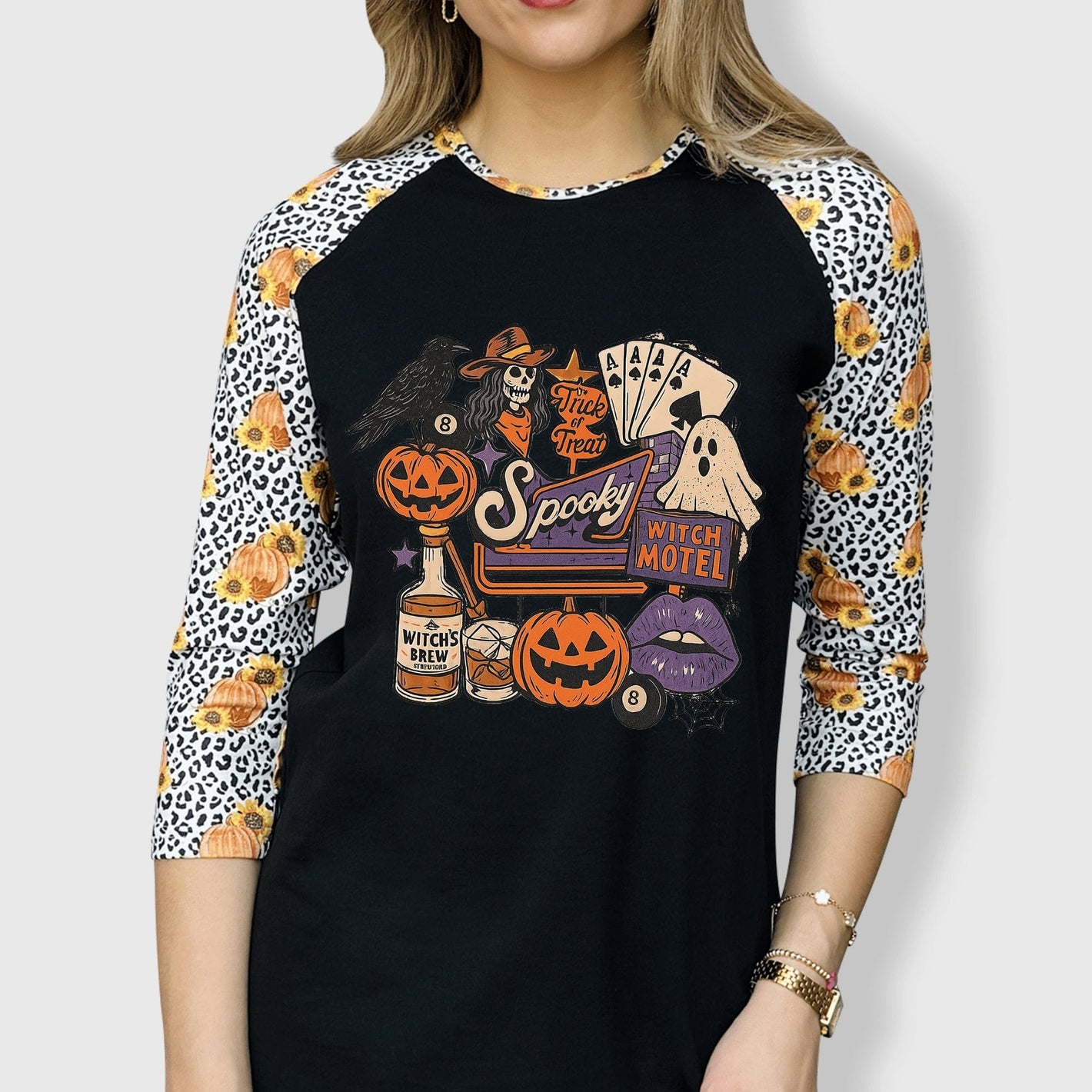 ILTEX Apparel Adult Clothing Spooky Witch Motel Tee
