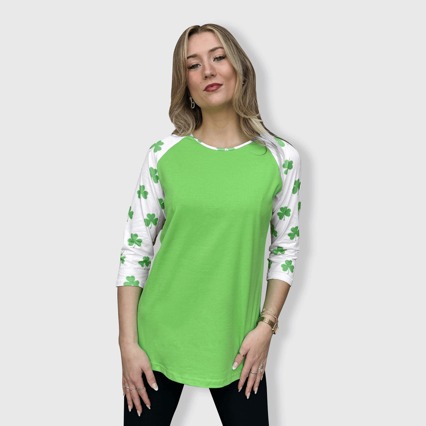 ILTEX Apparel Adult Clothing St. Patricks Green Shamrock Top