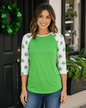ILTEX Apparel Adult Clothing St. Patricks Green Shamrock Top