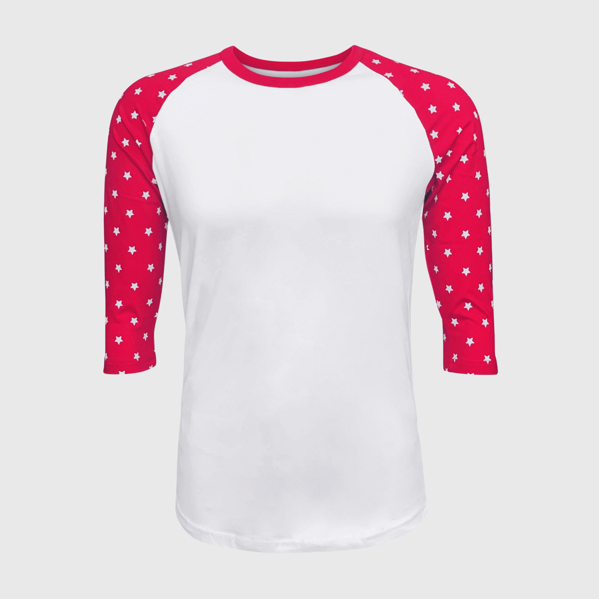 ILTEX Apparel Adult Clothing Star Sleeves White Red Top