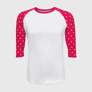 ILTEX Apparel Adult Clothing Star Sleeves White Red Top