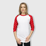 ILTEX Apparel Adult Clothing Star Sleeves White Red Top