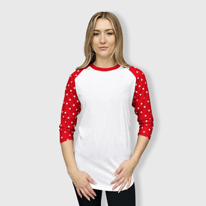 ILTEX Apparel Adult Clothing Star Sleeves White Red Top