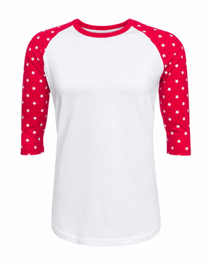 ILTEX Apparel Adult Clothing Star Sleeves White Red Top