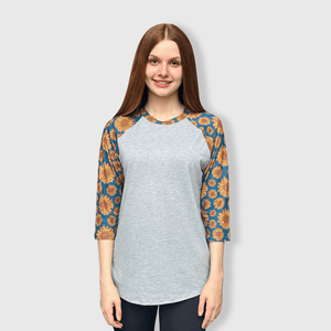 ILTEX Apparel Adult Clothing Sunflower Gray Teal Polyester Top
