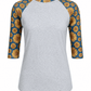 ILTEX Apparel Adult Clothing Sunflower Gray Teal Polyester Top