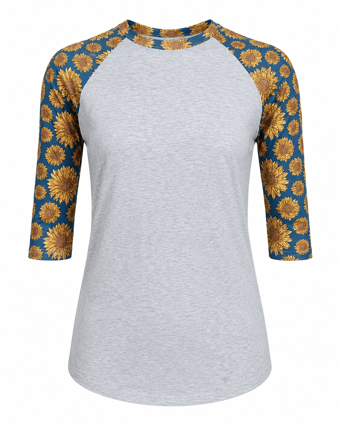 ILTEX Apparel Adult Clothing Sunflower Gray Teal Polyester Top