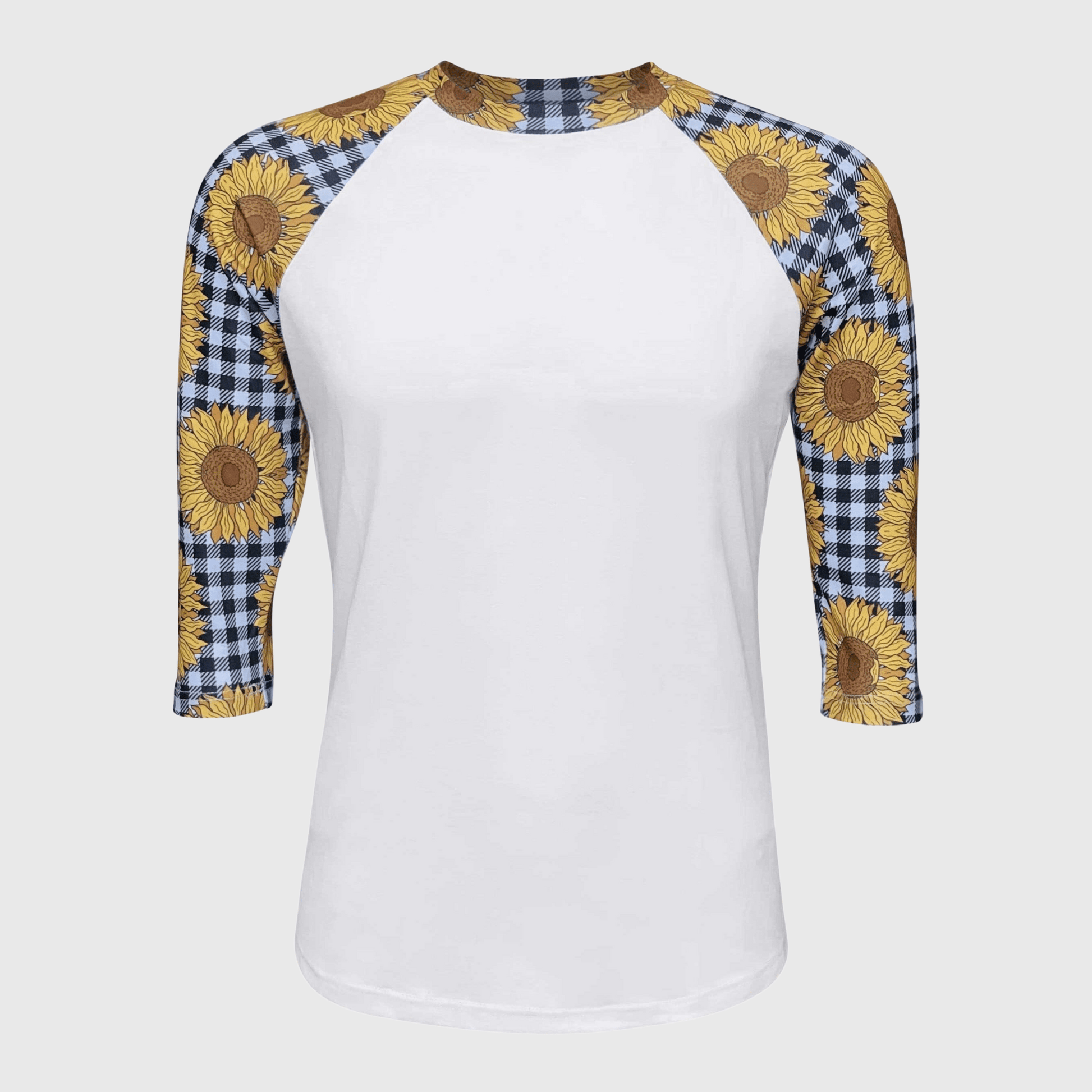 ILTEX Apparel Adult Clothing Sunflower Plaid White Polyester Top